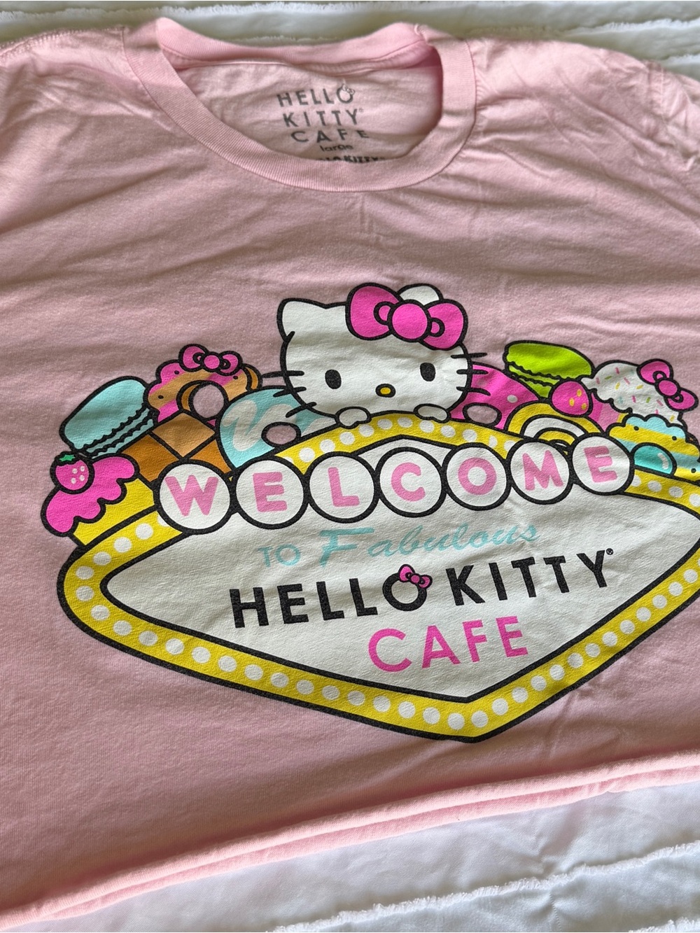 Hello Kitty Cafe Las Vegas Authentic Cropped Tee